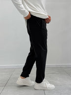 Black Parachute Fabric Boyfriend Trousers MRK-2862