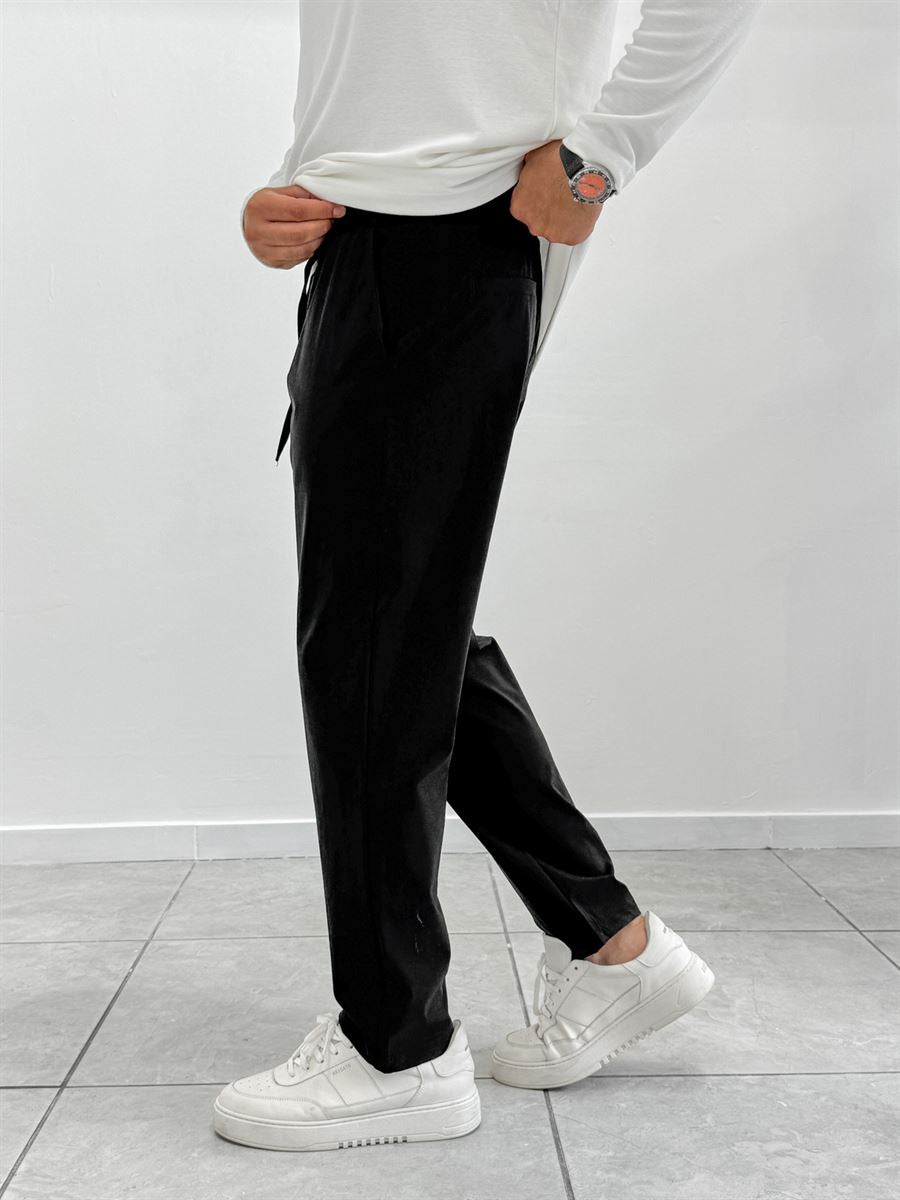 Black Parachute Fabric Boyfriend Trousers MRK-2862