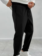Black Parachute Fabric Boyfriend Trousers MRK-2862