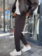 Brown Parachute Fabric Boyfriend Trousers MRK-2862