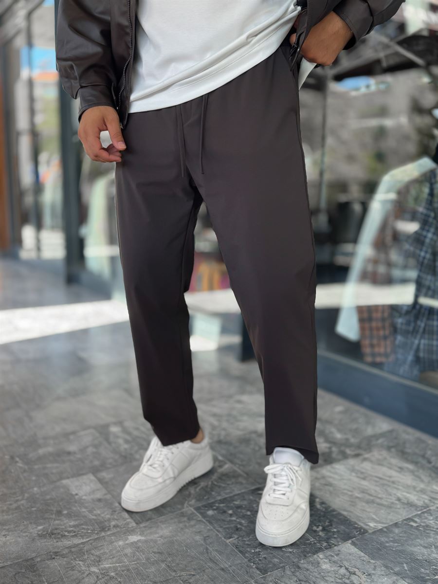 Brown Parachute Fabric Boyfriend Trousers MRK-2862