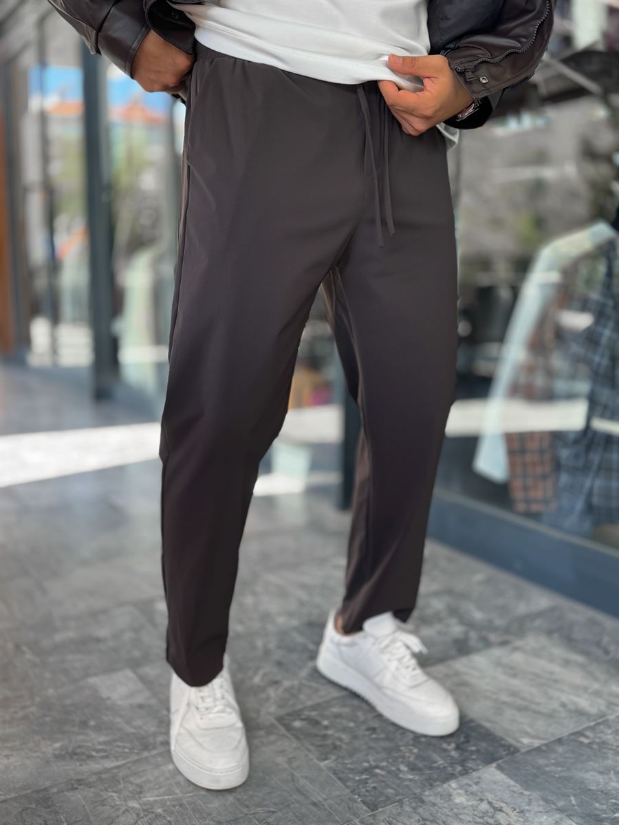 Brown Parachute Fabric Boyfriend Trousers MRK-2862
