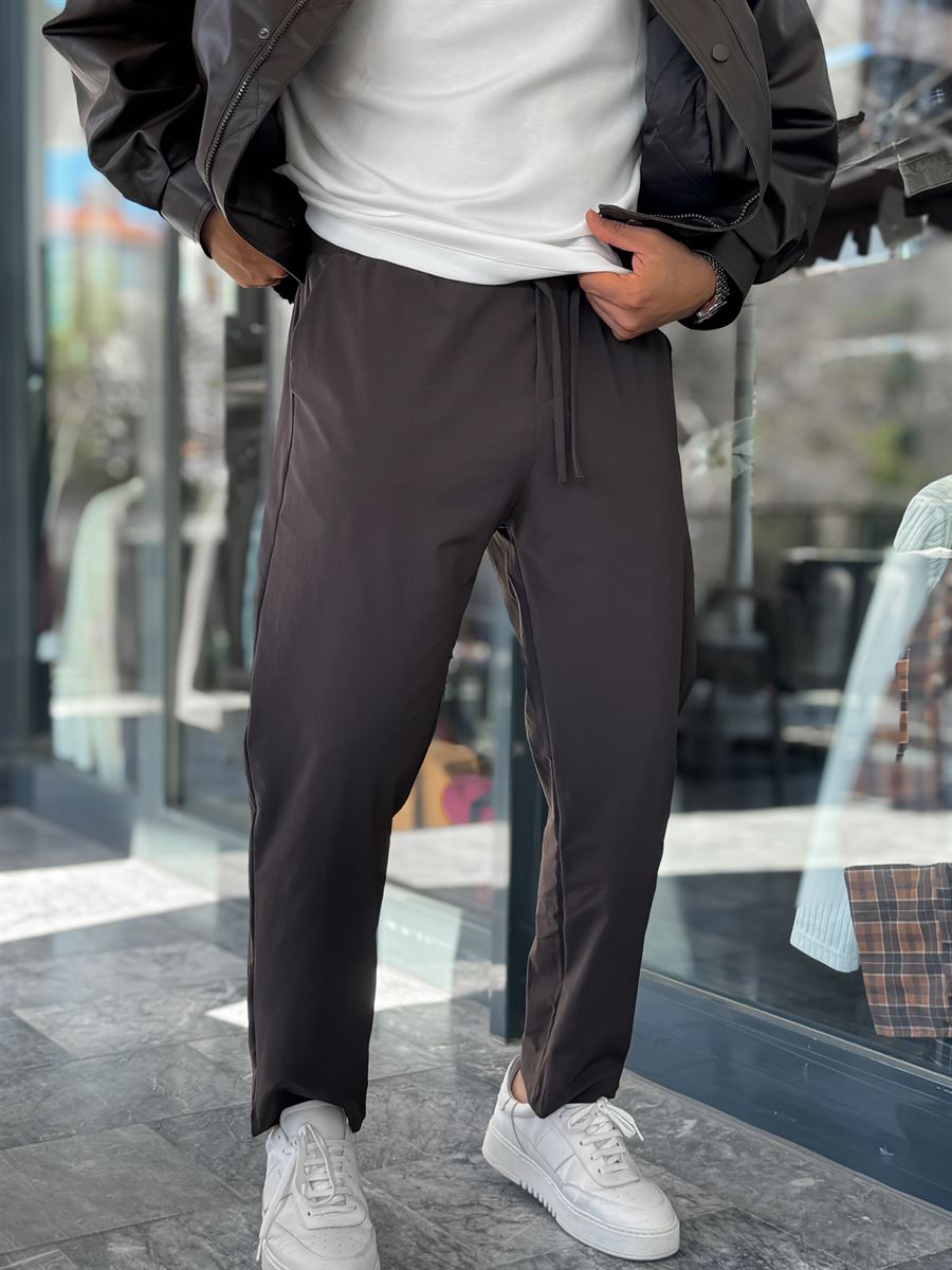 Brown Parachute Fabric Boyfriend Trousers MRK-2862