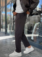Brown Parachute Fabric Boyfriend Trousers MRK-2862