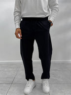 Navy Parachute Fabric Boyfriend Trousers MRK-2862