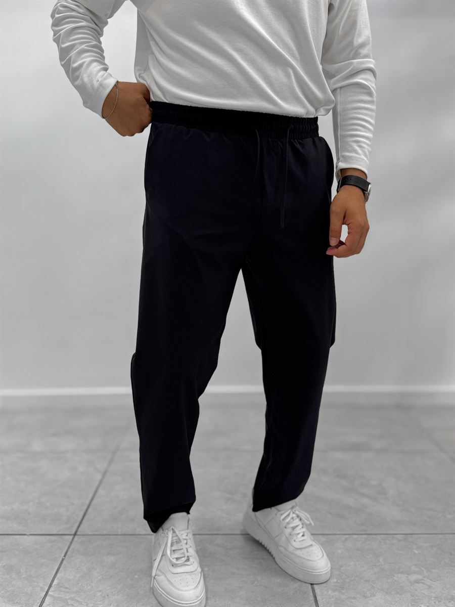 Navy Parachute Fabric Boyfriend Trousers MRK-2862