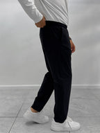 Navy Parachute Fabric Boyfriend Trousers MRK-2862
