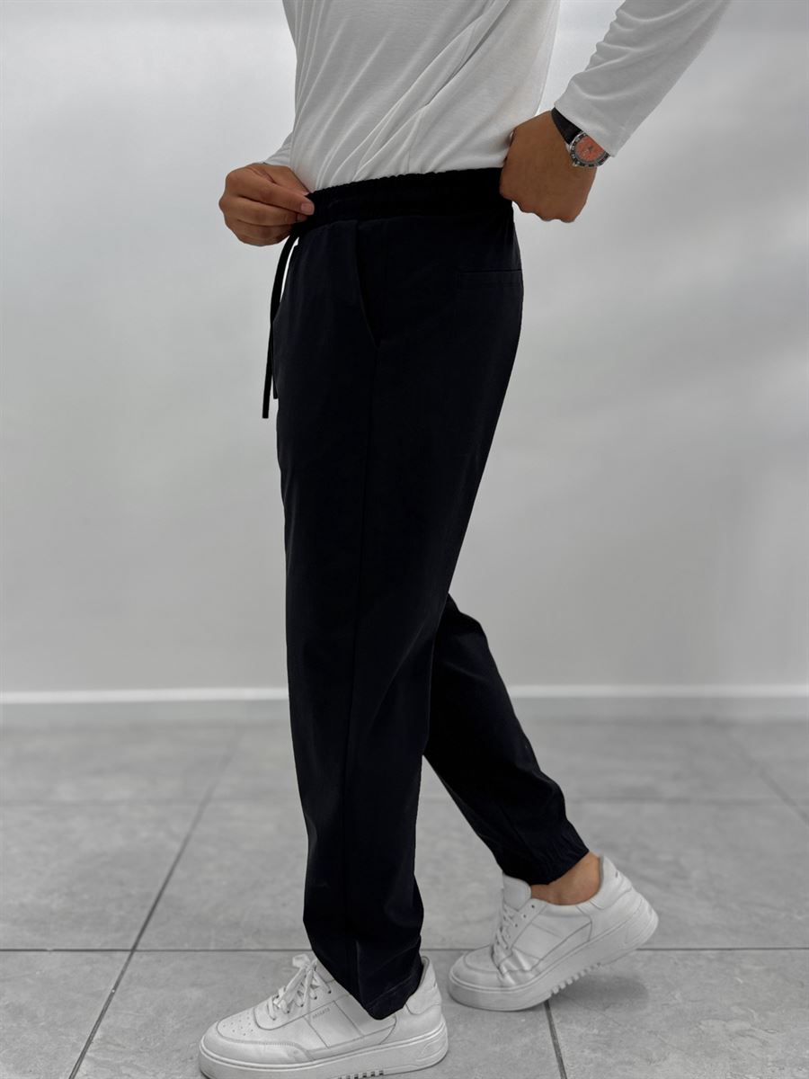 Navy Parachute Fabric Boyfriend Trousers MRK-2862