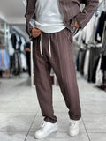 Brown Knit Detail Trousers MRK-2505