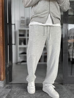 Light Gray Waffle Fabric Basic Sweatpants MRK-2871