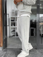 Light Gray Waffle Fabric Basic Sweatpants MRK-2871