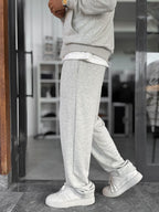 Light Gray Waffle Fabric Basic Sweatpants MRK-2871