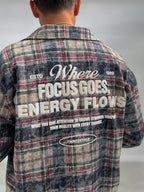 Light Brown Back Embossed Plaid Shirt TW-7086