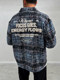Navy Back Embossed Plaid Shirt TW-7086