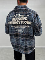 Navy Back Embossed Plaid Shirt TW-7086
