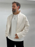 Beige Zip-Up Oversized Jacket TW-7037