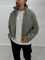 Khaki Zip-Up Oversized Jacket TW-7037