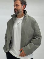 Khaki Zip-Up Oversized Jacket TW-7037