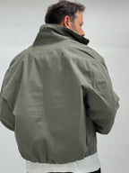 Khaki Zip-Up Oversized Jacket TW-7037