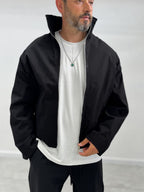Black Zip-Up Oversized Jacket TW-7037