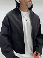 Black Zip-Up Oversized Jacket TW-7037