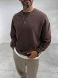 Brown Basic Washed Oversized Sweatshirt TW-7088