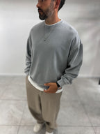 Gray Basic Washed Oversized Sweatshirt TW-7088