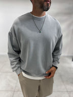 Gray Basic Washed Oversized Sweatshirt TW-7088