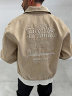 Beige Back Embroidered Suede Jacket TW-7083