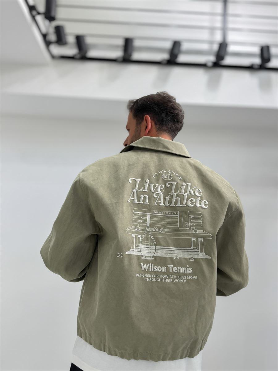 Green Back Embroidered Suede Jacket TW-7083