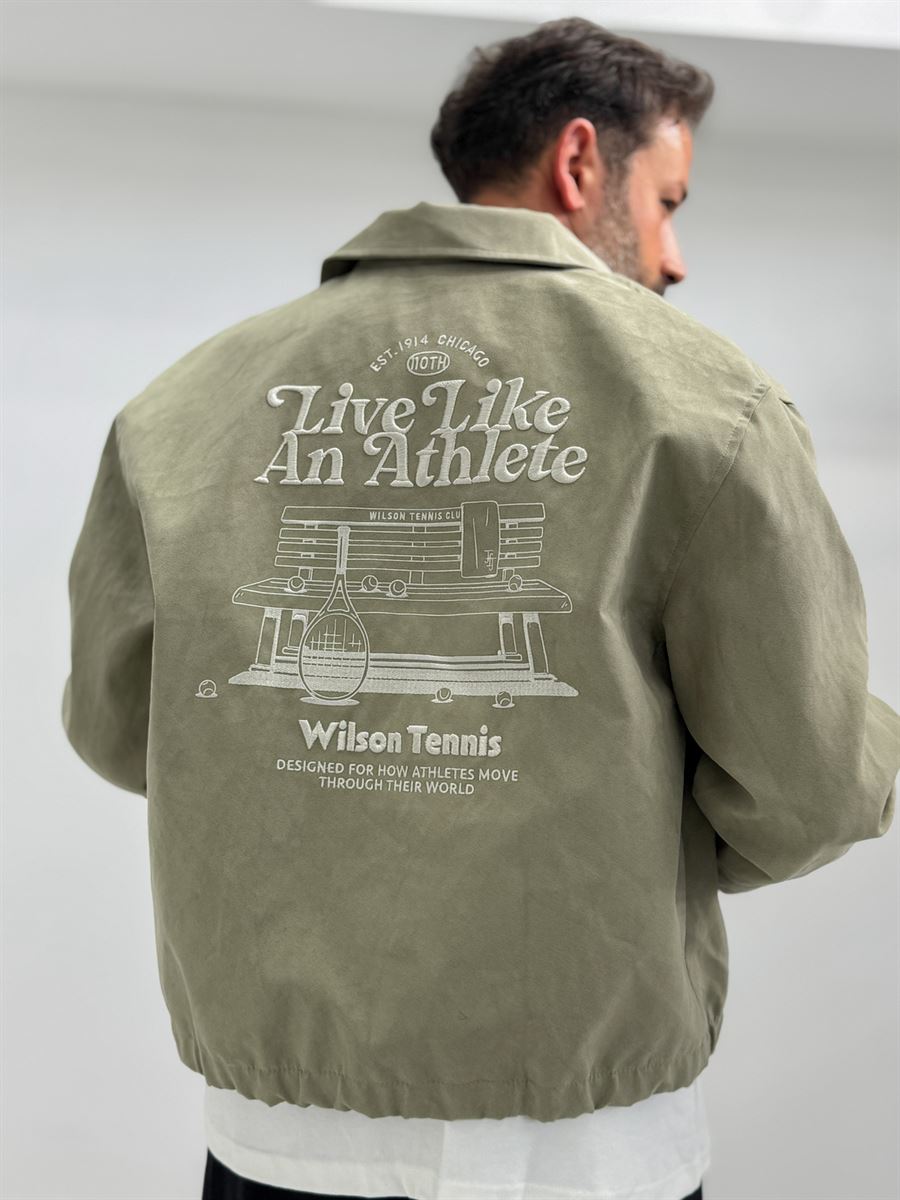 Green Back Embroidered Suede Jacket TW-7083
