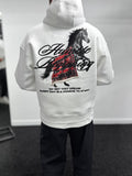 White Humble Embroidered Hooded Sweatshirt TW-7070