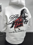 White Humble Embroidered Hooded Sweatshirt TW-7070