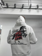 White Humble Embroidered Hooded Sweatshirt TW-7070
