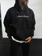 Black Humble Embroidered Hooded Sweatshirt TW-7070