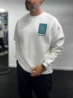White Embossed Flower Brushed Sweatshirt TW-7081