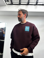 Burgundy Embossed Flower Brushed Sweatshirt TW-7081