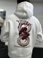 White Snake Printed Hooded Sweatshirt TW-7044