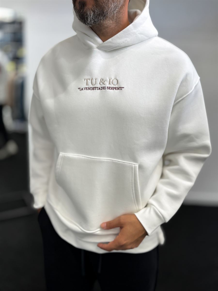 White Snake Printed Hooded Sweatshirt TW-7044