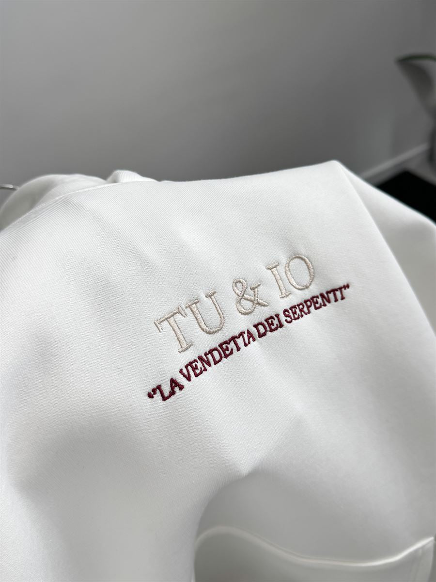 White Snake Printed Hooded Sweatshirt TW-7044