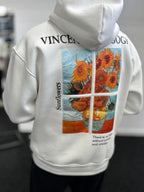 White Vincent Patch Hooded Sweatshirt SW-5202