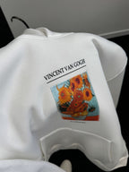White Vincent Patch Hooded Sweatshirt SW-5202