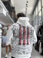 White Back Tassel Hooded Sweatshirt SW-5267