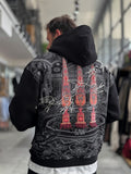 Black Back Tassel Hooded Sweatshirt SW-5267