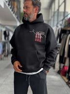 Black Back Tassel Hooded Sweatshirt SW-5267