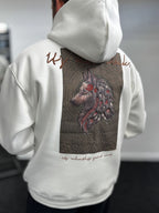 White Wolf Embroidered Hooded Sweatshirt SW-5208