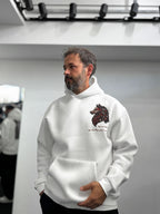 White Wolf Embroidered Hooded Sweatshirt SW-5208
