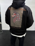 Black Wolf Embroidered Hooded Sweatshirt SW-5208