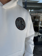 White Back Motif Watch Hooded Sweatshirt SW-5254