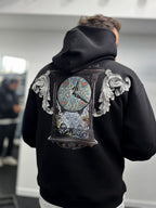 Black Back Motif Watch Hooded Sweatshirt SW-5254